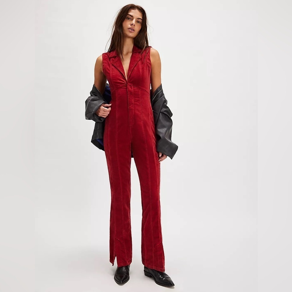 Free People NWOT CRVY Ring The Alarm Corduroy One-Piece S short